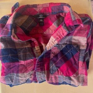 Volcom Red and Tan Flannel